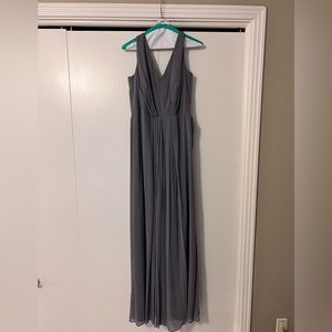 Bella Bridesmaid. Size 14. Color: Charcoal Gray. Has built in sash (removable)